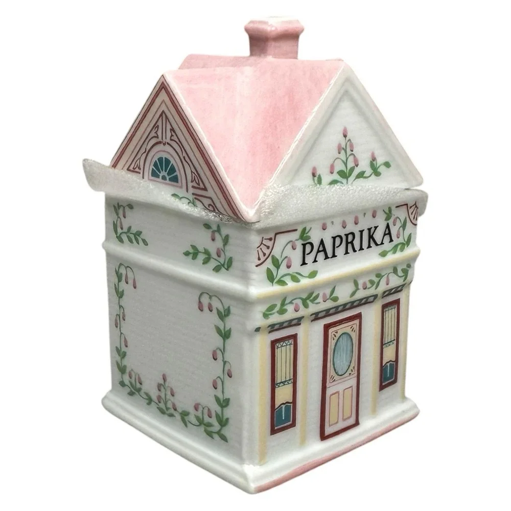 1989 Lenox Spice Village Paprika Fine Porcelain Victorian House Spice Jar Foam